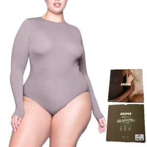 SKIMS Light Essential Dolman Sleeve Bodysuit Mink Womens 4X
